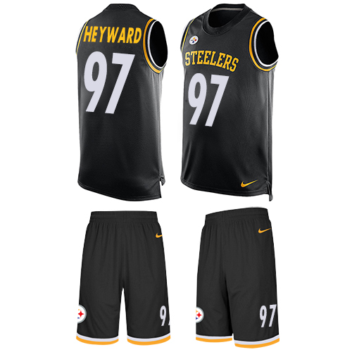 Nike Steelers #97 Cameron Heyward Black Team Color Men's Stitched NFL Limited Tank Top Suit Jersey - Click Image to Close